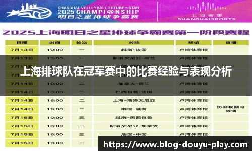 上海排球队在冠军赛中的比赛经验与表现分析